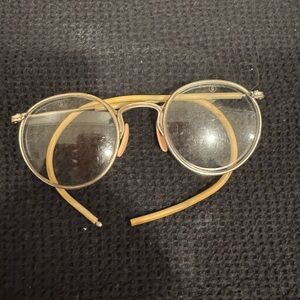 Vintage Round Glasses with Gold Frame